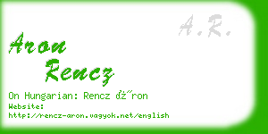 aron rencz business card